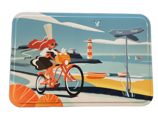 Boîte métal 350g palets nature "bigoudène à vélo"