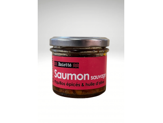 ATELIER DU CUISINIER EMIETTE SAUMON SAUVAGE PIQUILLOS EPICES ET HUILE D'OLIVE