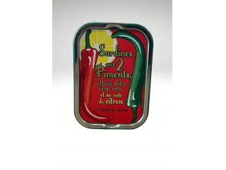 LA BELLE ILOISE SARDINES AUX 2 PIMENTS A L'HUILE D'OLIVE VIERGE EXTRA ET SA NOTE DE CITRON