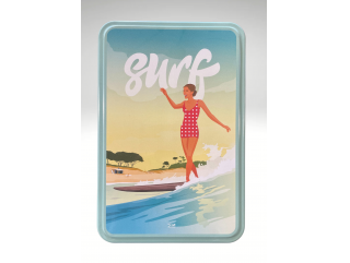 Boîte métal 350g palets nature "surfeuse"