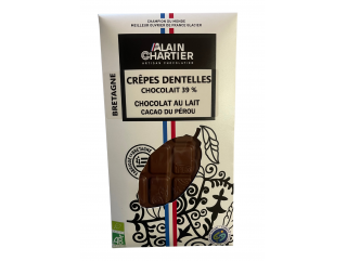 TABLETTE CHOCOLAT AU LAIT CRÊPES DENTELLES