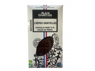 TABLETTE CHOCOLAT NOIR CRÊPES DENTELLES 