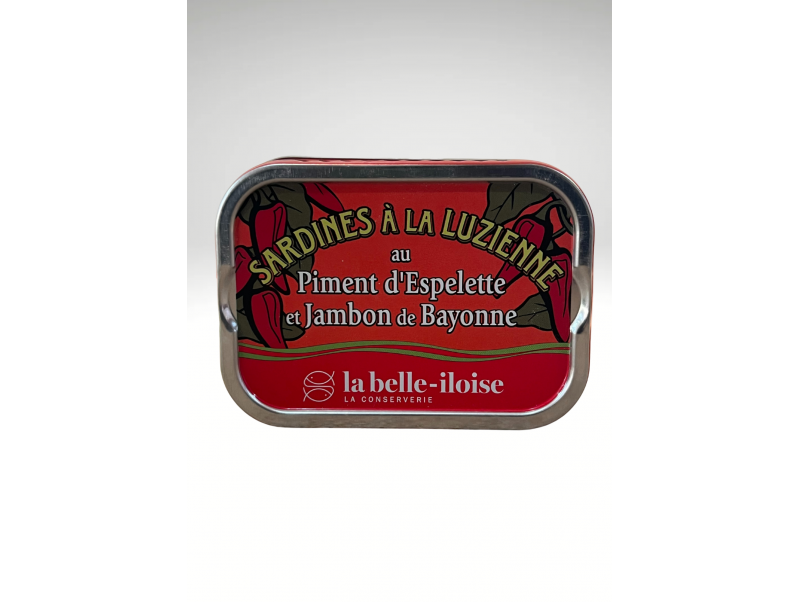 LA BELLE ILOISE SARDINES A LA LUZIENNE AU PIMENT D'ESPELETTE ET JAMBON DE BAYONNE 