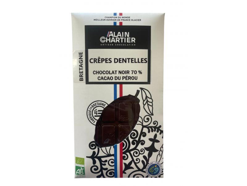 TABLETTE CHOCOLAT NOIR CRÊPES DENTELLES 