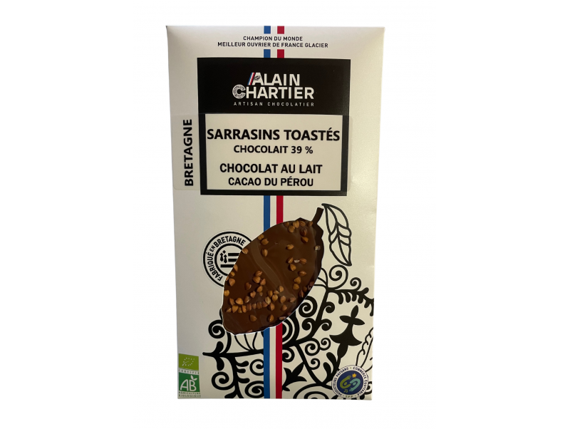 TABLETTE CHOCOLAT AU LAIT SARRASINS TOASTÉS